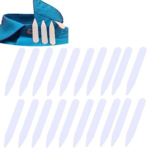 VASANA 30PCS Stück Kragenstäbchen, Hemden Kragenstäbchen, Kunststoff Kragenstäbchen, Plastik Hemdkragen Einsatz in 3 Größen, Weiß, 5cm/6.5cm/7cm