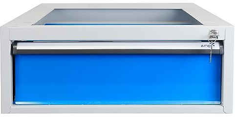 PROREGAL Einzelschublade für Werkbank Rhino | HxBxT 20x54x70cm | Traglast 40kg | Lichtgrau/Lichtblau | Werkbankzubehör, Baukastensystem, Stahlschublade