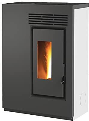 Generico Poele a granules BIOFIREGRILL GE60-5.5 kW slim 25 cm avec 3 sacs pellet 15 kg blanc