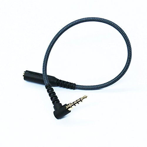 ABLET Cavo di prolunga per cuffie da 3,5 mm, cavo audio stereo TRRS, con angolare destro a 4 pin da 3,5 mm, connettore da 1/8 a 4 pin, cavo jack da 3,5 mm 1/8 (compatibile con microfono) 20 cm