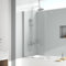 EMKE Duschwand für Badewanne 80x140 cm, Faltbar Duschtrennwand für Badewanne Duschwand Badewanne, Duschabtrennung Badewanne 6 mm Sicherheitsglas Badewannenaufsatz Badewannenfaltwand