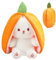 MUNSKT Jouets Lapin Muppet,Peluche Lapin de Pâques, 25cm Douceur Carottes Fraises Poupée Lapins À Cache-Cache Oreiller en Peluche pour,Bunny Buddies Lapin Fraise Idées Cadeaux (Jaune)
