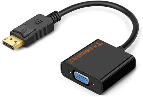 Tosomoki - DisplayPort to VGA Male to Female 1080P DP to VGA Adapter with Gold-Plated Connector for Laptop, Computer, Display, HDTV, Projector, Compatible for Lenovo, Dell, HP, ASUS