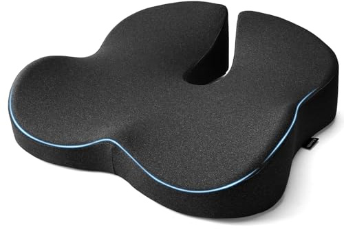 Arbanith Cojín para Silla de Oficina de Espuma Viscoelástica, Cojín de Asiento Ergonómico con Diseño 3D Contorneado, Funda Transpirable y Base Antideslizante, Ideal para Oficina, Hogar y Viaje