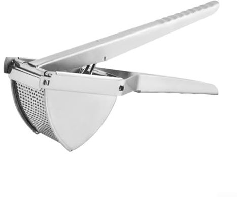Potatispress, rostfritt stål, halkfritt – potatismassare för purree och babygröt – grönsaksmassa med ergonomisk för handtag – kökshjälpmedel, diskmaskinssäker – 30 cm hållbar