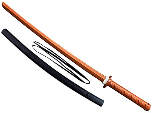 Set Angebot TPR- Katana mit Scheide SAYA aus Polypropylen Bokken Attrappe Training Samuraischwert Schwert Samurai braun rot aus Kunststoff 100 cm Trainingsschwert…