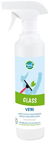 Detergente Vetri Ecologico, ecologicla system - Glass 500ml - Ipoallergenico e Senza Profumazione