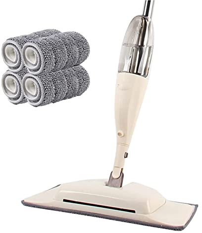 Trapeador húmedo y seco Trapeador en Aerosol para Limpieza de Pisos, con una Botella rociadora Recargable y Almohadillas de Microfibra Lavables Trapeador Plano húmedo seco para el hogar o Madera
