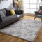 Tinyboy-hbq Teppiche Flausching Wohnzimmer Teppiche Shaggy Teppich Schlafzimmer Teppich Waschbarer Weiche Bequeme ​für Wohnkultur (Grau Weiß, 80 x 120 cm)