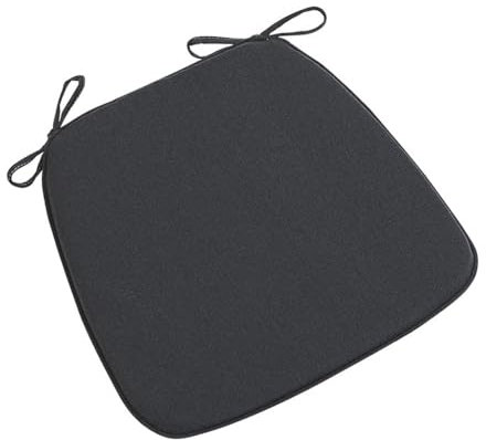 Hixingo Cojines Antideslizantes Exterior Jardin Cojines Sillas Jardin Cómodos y Forma D Cojines para Sillas, Cojin Silla Oficina e Exterior con Lazos y Cubierta Extraíble (45x42cm,Negro)