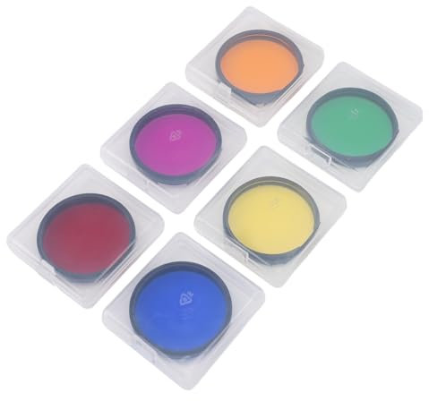 2-Zoll-Mondteleskop-Okular-Farbfilter, 6 Farben M48x0,75 Mm Teleskop-Nebelfilter Mondfilter, für Planetenbeobachtung