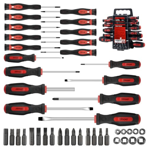 Juego de destornilladores magnéticos de 44 piezas, incluye ranura, Phillips, enchufes métricos, puntas, destornilladores de precisión para reparar el hogar, manualidades