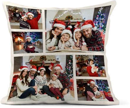 Personalised Christmas Photo Gifts for Men, Personalised Cushions with Photos, Customised Pillowcase with Pictures, Custom Photo Cushions, Personalised Birthday Gifts for Dad, Baby, Kid, Family