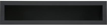 DEMLOU Griglia di Aerazione Lineare 30 x 9 cm in Acciaio Nero RAL 9005 – Griglia di Ventilazione Rettangolare per Camino Stufa e Parete, Bocchetta Aria in Acciaio Verniciato a Polvere.
