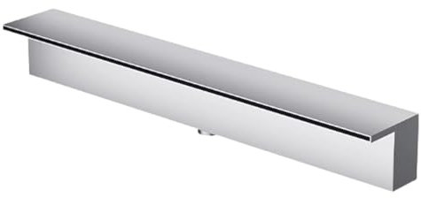YXYLJOZ Conjunto de aliviadero de Cascada de Estanque, Piscina de desbordamiento de Acero Inoxidable 304 Fuente de aliviadero de Cascada, Pared empotrada, para Estanque, Piscina, Arroyo (Silver 80cm)