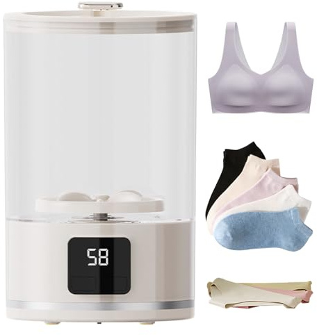 Lavadora Pequeña Portátil,Lavadora Compacta De Prendas Pequeñas - 3 Modos Con Pantalla LED, Electrodoméstico Para Lavandería, Accesorios De Lavado Para Ropa Interior, Calcetines, Apartamentos,