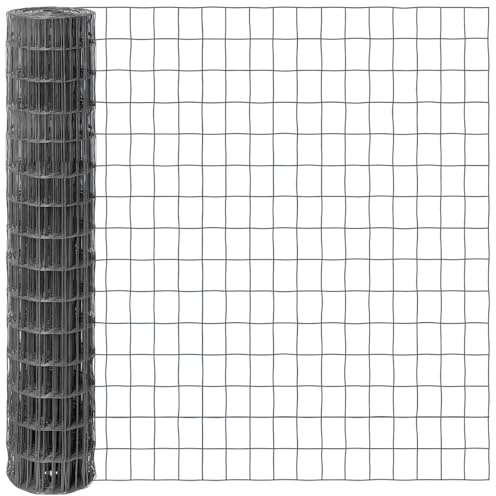 VOSS.garden 25m Gitterzaun 150cm Premium Maschendrahtzaun 100x75mm Gartenzaun Anthrazit Wetterfest Punktgeschweißt