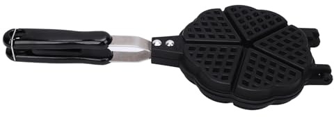 ciciglow Mini Waffle Maker, Heart Shaped Waffle Pan for Stovetop Camping Breakfast, with Easy to Aluminum Alloy, Compact 6.3x14.2in Size for Home Kitchen Dorm