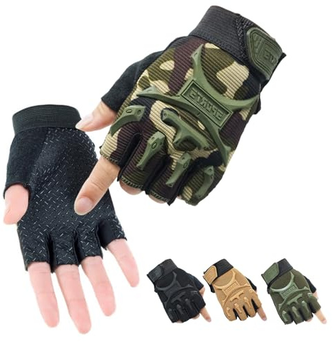 1 par de guantes de medio dedo para niños, antideslizantes, guantes deportivos de gran área, diseño antideslizante, guantes elásticos suaves