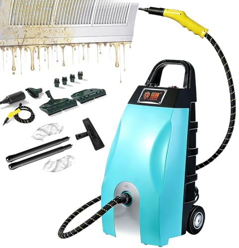 2500W kraftig ångtvätt, 3,5 liters tank | 110℃ snabb uppvärmning på 60 sekunder, 8 tillbehör, säkerhetslås, perfekt för rengöring av kök, bil, mattor och AC