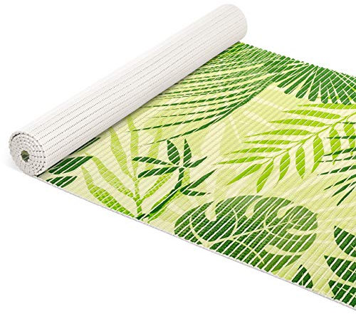 ANRO Badematte Weichschaummatte Bad- und Duschvorleger Teppich Antirutsch Badläufer Tropik Grün 280x65cm