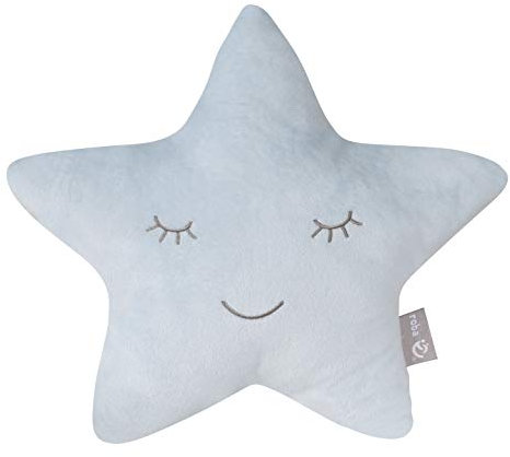 roba Kuschelkissen in Stern Form - roba Style - Flauschiges Deko Kissen für Baby & Kinderzimmer - für Mädchen & Jungen - Hellblau, 1 Stück (1er Pack)