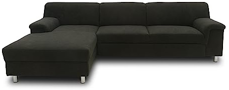 DOMO. collection Divano angolare Jamie a forma di L, divano ad angolo moderno, divano ad angolo, 251 x 150 x 72 cm (larghezza x profondità x altezza), antracite