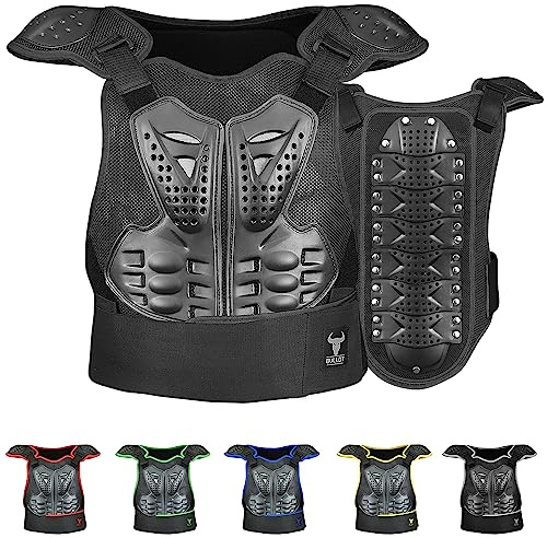 BULLDT Protektorenweste Damen & Herren für Motorrad Motocross ATV Skatebording Quad Scooter MTB Enduro Reiten Protektoren - Atmungaktiv Weste Verstellbar - Schwarz - 52
