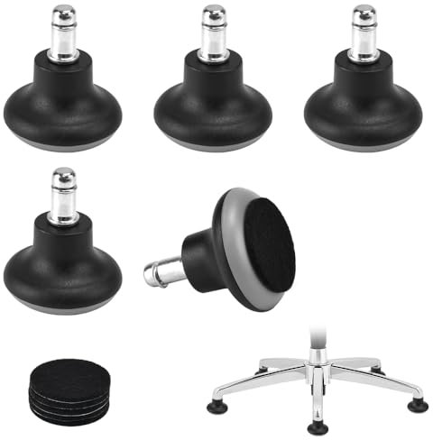 AFASOES 5 Pcs Bell Glides Replacement, 2 Inch Glide Castors Office Chair Caster Furniture Castors Tower Castor Glides Office Chair Replacement with Felt Pads for Office Chair Wheels
