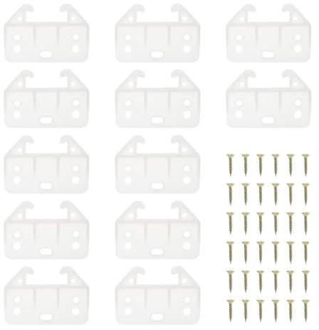 VGOL 12 Sets Kunststoff-Schubladenführungen mit Schrauben Kunststoff-Gleitschiene für Schreibtischschublade Kleiderschrankschublade Kommode Schublade Möbel 60 × 41 × 28 Mm Weiß
