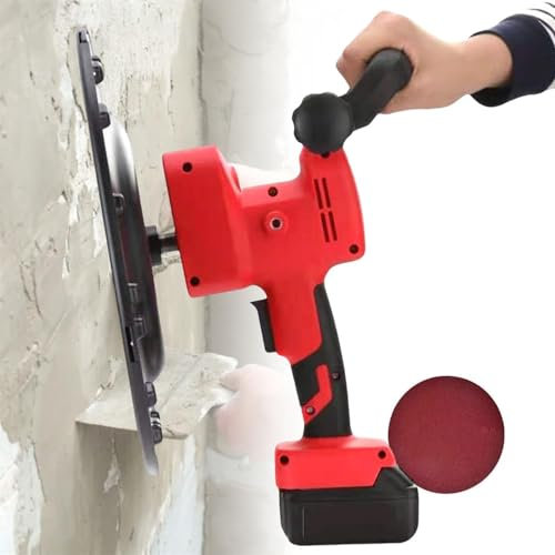Máquina niveladora de hormigón, llana eléctrica for mortero de cemento y hormigón de 1680 W, for pulir cemento y mortero de construcción, con almohadilla de papel de lija de 38 cm(1battery)