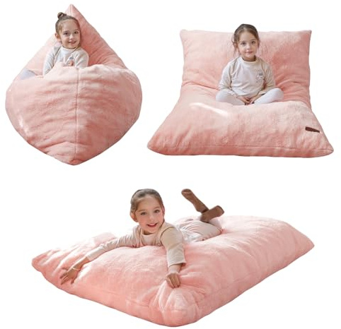 MAXYOYO 3 in 1 Kids Bean Bag Chair, Comfy Floor Sofa with Removed Cover