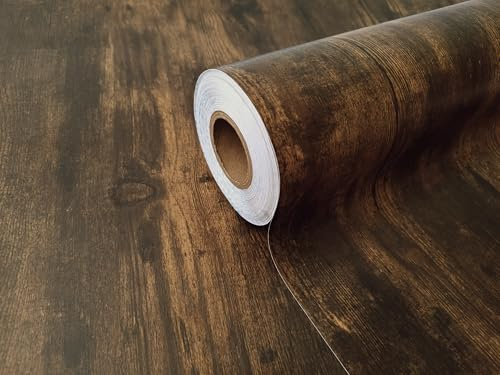 Extra Starke Laminierte Selbstklebende Holzfolie NUSS SEATTLE - Klebefolie Möbelfolie Dekofolie - Türfolie Küchenfolie Schrankfolie Tischfolie | 90 cm × 210 cm
