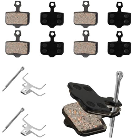 4 Pairs Bike Brake Pads for Bicycle Disc Brake Pads, Resin Mountain Bike/Scooter/MTB Brake Pads - Compatible with Shimano Brake Pads, Tektro, M575, MT200, M525, M495, M486, M485, M475, M505