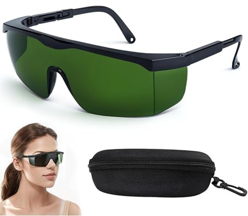IPL Schutzbrille, UV Brille für Kosmetologie Betreiber, Laserschutzbrille 200nm-2000nm für Haarentfernung & Kosmetik, Augenschutz für Laser-Behandlungen, Hautpflege & Rotlichttherapie – Mit Etui