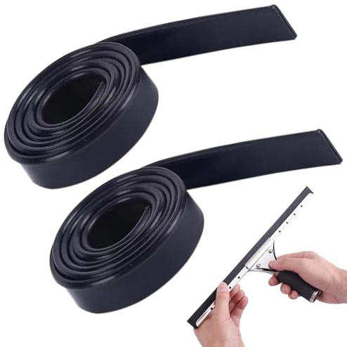 SIRLOMU 2 piezas goma de repuesto suave recortable, limpiacristales de silicona, goma de repuesto para ventanas, doble cristal y rasqueta limpiacristales (105 cm)