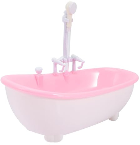 Vasca da Bagno Giocattolo Elettrica per Bambole Spruzzatore | Versione Mini Rosa in Plastica, Funzionamento a Tre Pile Aaa, per Scene Micro e Foto di Piccole Ambientazioni