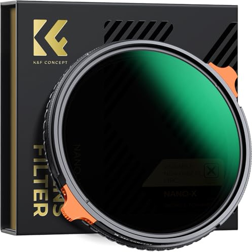 K&F CONCEPT 95 mm variabel ND-filter ND4-64 & CPL-polariserande | Inget svart kors vattentätt flerbelagt justerbar neutral densitet exakt ljusreduktion smidig rotation Nano-X-serien FB703
