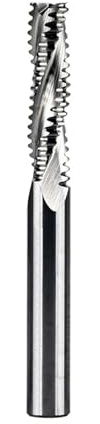 Fresa de desbaste carburo sólido 3 flautas para trabajo pesado, 4 mm a 12, para ranurado carpintería, CNC, grano grueso, 1 unidad(WU3C-D6.0-L32)