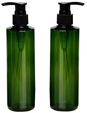 250ml/Artland nachfüllbar leer grün Pumpe Flaschen Gläser mit Pumpe Tops für Make-up Kosmetik Badewanne Dusche Toilettenartikel Liquid Container mit auslaufsicherer tragbar Reise Zubehör 2 Stück