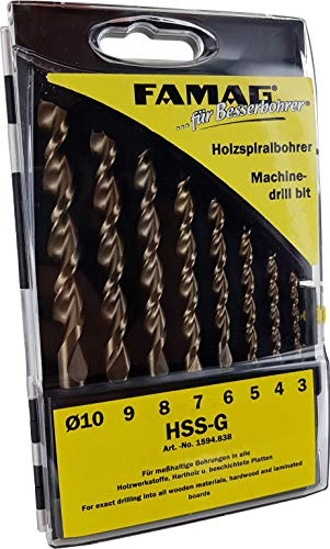 FAMAG Holzspiralbohrersatz grau satz 8-tlg. d=3,4,5,67,8,9,10mm
