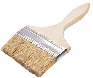 Utoolmart Pig Hair Paint Brush 22.5cm Total Length Wooden Handle Professional Wall Brush Set 5inch Bristles Working Diameter for Internal External Work Walls Houses Decorations 1pcs