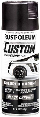 Rust-Oleum 343346 Automotive Custom Chrome Spray Paint, 10 oz, Black, (Pack of 1)