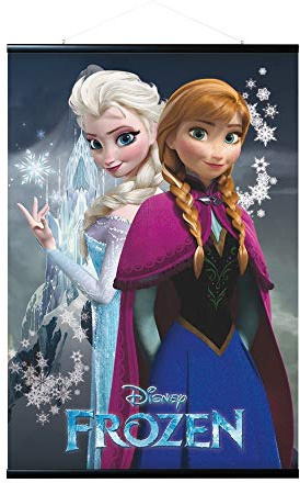 Erik Magnetischer Wandposter + Poster - Disney Frozen - Gerahmtes Poster mit Rahmen für Wohnzimmer