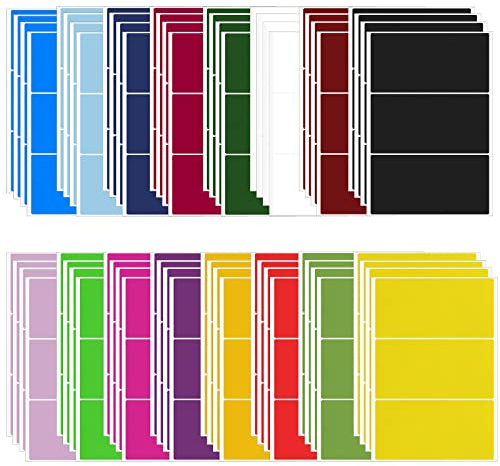 Abeillo 16 Colori 192 pz. Etichette Adesive Colorate, 5 x 10 cm Etichette Adesive Colorate Rettangolari per Scuola, Ufficio Magazzino Organizzazione Inventario Classificazione File