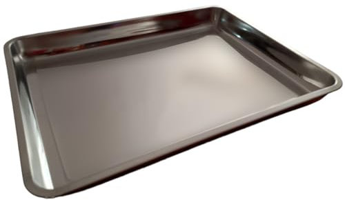 Plateau de four professionnel en acier inoxydable - Anti-adhésif et résistant - Taille 45 x 35 x 4,8 cm - Idéal pour la cuisson et le service