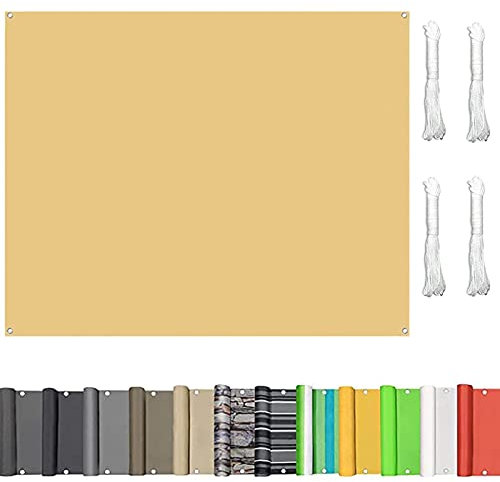 Tenda parasole beige, 5,5 x 8 m, resistente ai raggi UV, per patio, cortile, prato e giardino, resistente all'ombra per esterni, con corda inclusa, per feste e attività