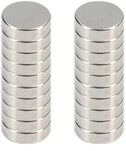 PRENDELUZ Imanes - Pack de 20 imanes Redondos de neodimio, Fuerza de sujeción Potente, Dimensiones 10x3 mm, Ideal para fijación Extra.
