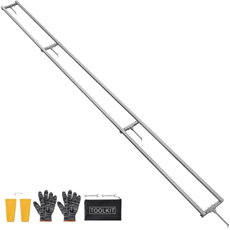 VEVOR Rail de Guidage pour Scierie Mobile Portative, Portée de Coupe 3,66 m, Guide à Rail Réglable Aluminium pour Tronçonneuse, avec 4 Barres Transversales, 2 Cales, pour Constructeurs et Menuisiers