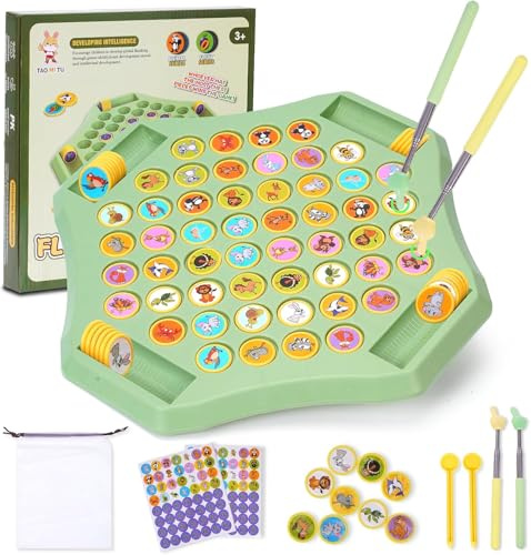 Starnearby Flip Chess Memory Game, Animal Flip Matching Board Game, Interactive Memory Flip Chess Game for Adults Kids 3+, Flip to Win Travel Memory Game (Animal)